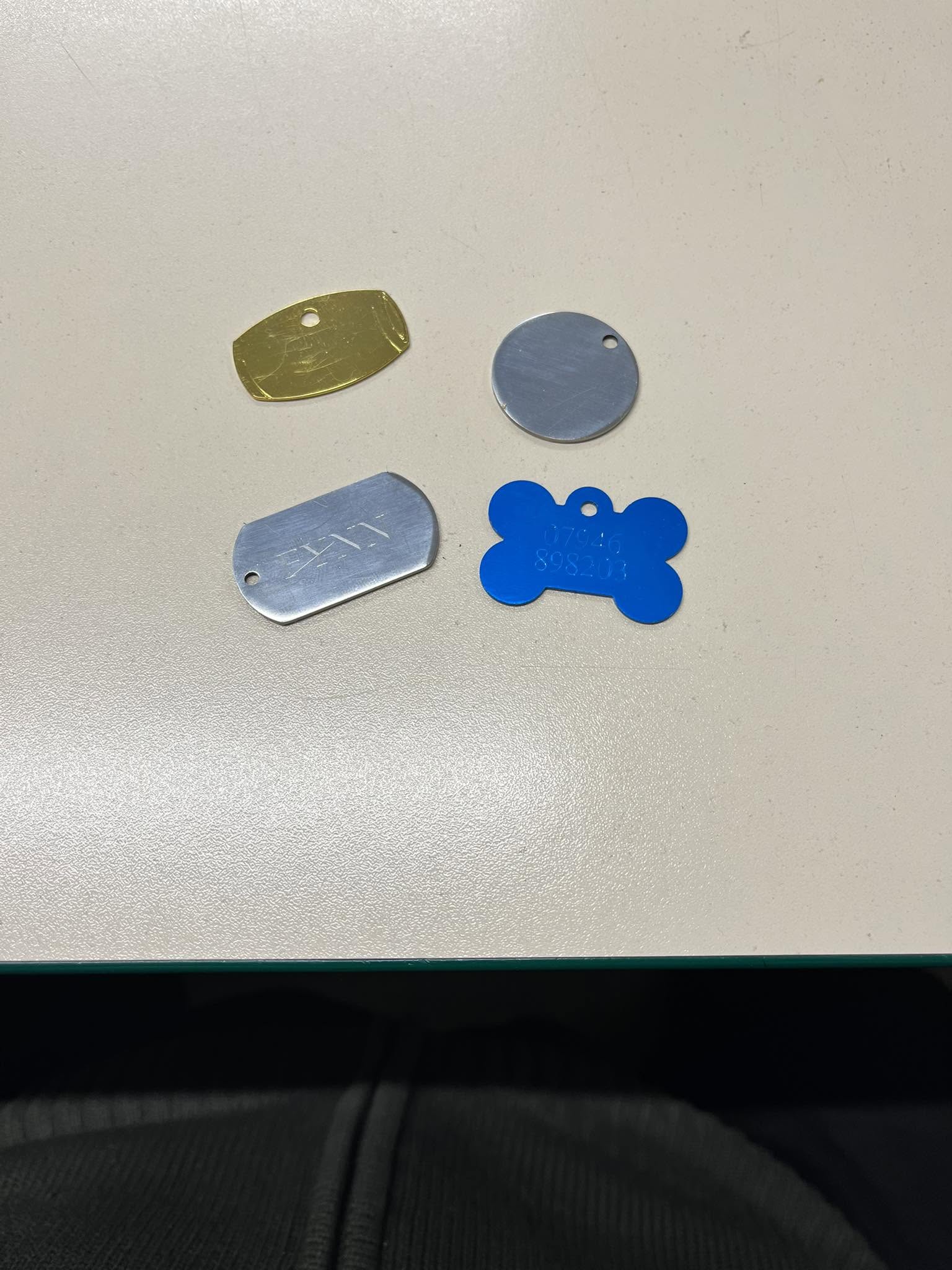 Pet ID tags ready for engraving